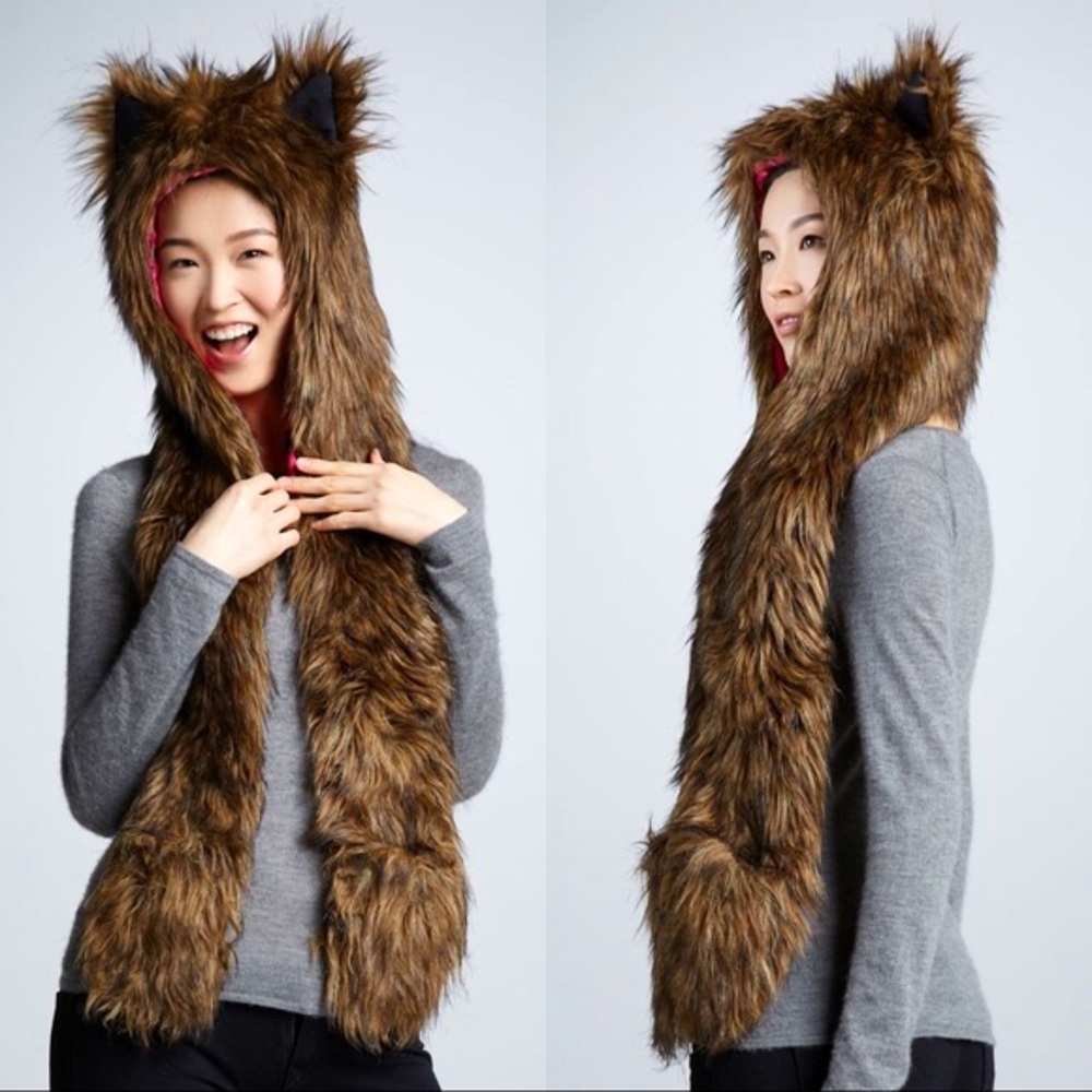 Faux fur bear hat